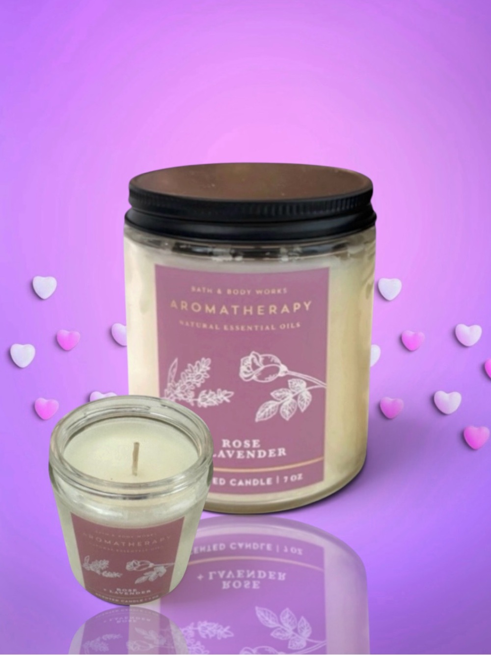 🆕💕BBW 1-Wick Scented Candle • ROSE + LAVENDER • RETIRED, RARE • NWT